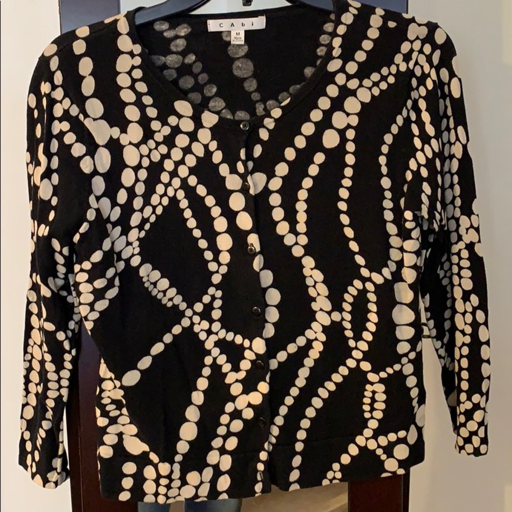 CAbi black & ivory cardigan